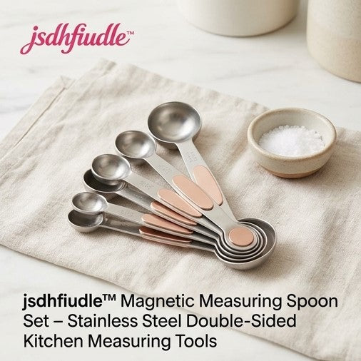 jsdhfiudle™ Magnetic Measuring Spoon Set – Stainless Steel Double-Sided Kitchen Measuring Tools