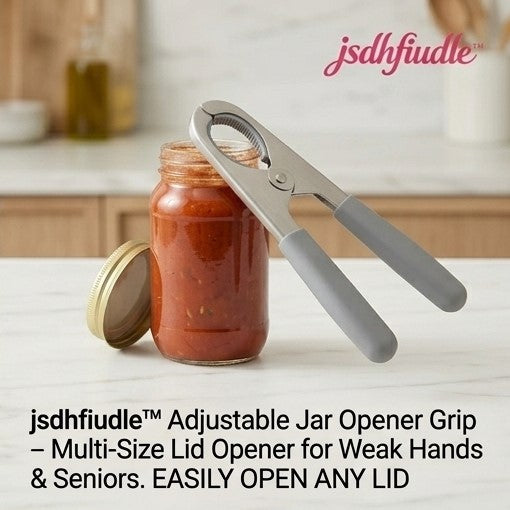jsdhfiudle™ Adjustable Jar Opener Grip – Multi-Size Lid Opener